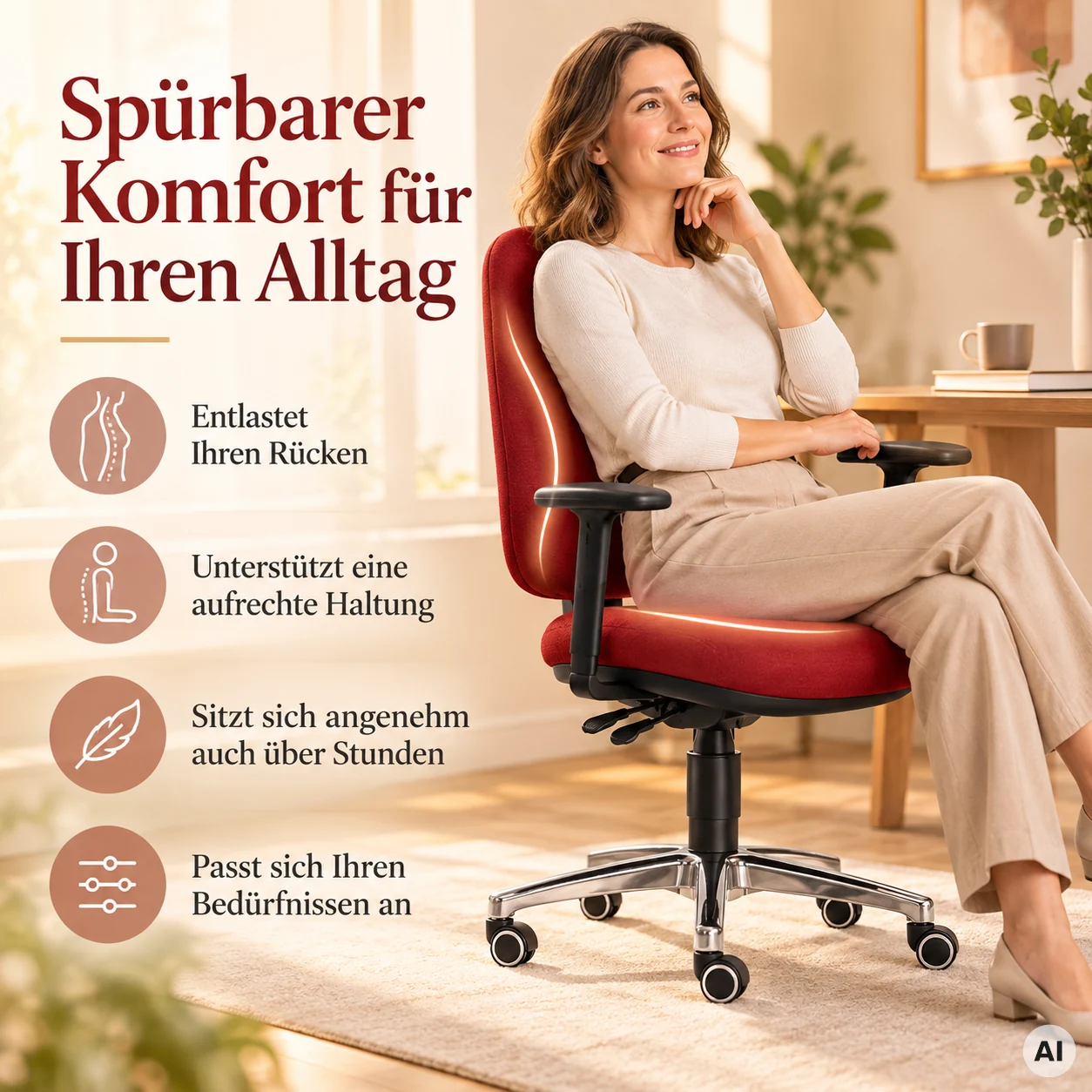 Lady Joy - Profi Bürostuhl für Frauen